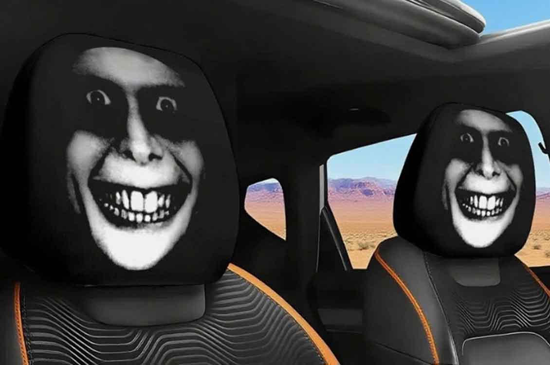 Buy scary headrest seat covers from eBay